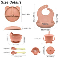 Baby Feeding Plate Sets Suction Bowl Silicone Plate For Kids 6Pcs Children Tableware Personalized Name Dinner Dishes Cups Spoon Purest Peak