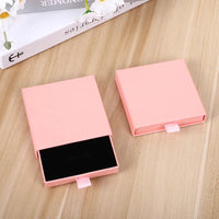 10pcs 8x8x1.7cm Kraft Paper Drawer Travel Jewelry Packaging Box Greeting Card Necklace Bracelet Earrings Gift Organizer Case Box Purest Peak