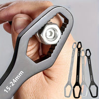 1pc Universal Double Ended Wrench, Self-Tightening 3-17mm Screw Nuts Repair Wrench, Double-Headed Ratchet Spanner, Adjustable Quick Pick Grocers