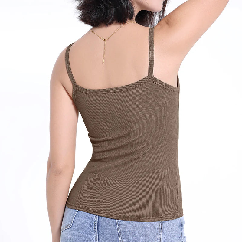 3/6 Pcs Ladies' Summer Korean Version Of Suspender Vest With Solid Color Foundation Joker Sexy Suspender Top Slim And Thin Teen Quick Pick Grocers