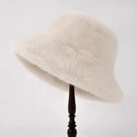 Fluffy Fur Fisherman Hat For Women Winter Plush Ear Protection Cap Windproof Warm Female Panama Caps Solid Fashion Bucket Hat Purest Peak