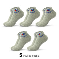 5/10/20 Pairs Men Ankle Socks Cotton Brand Classic Fashion Black White Socks Breathable Mesh Athletic Sports Socks for Summer Quick Pick Grocers