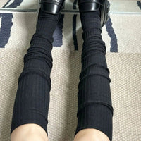 Fashion Pure Cotton Knee-high Socks Solid Color Keep Warm Long Tight Socks Boot Socks Fall Winter Quick Pick Grocers