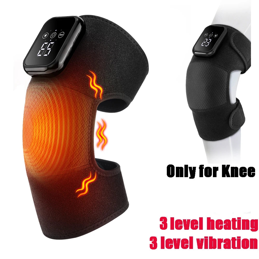 Eletric Heating Knee Massage Device Vibration Knee Pads for Shoulder Elbow Joint Warm Massage Thermal Knee Pad Blood Circulation Quick Pick Grocers