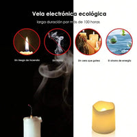 24PCS LED Candle Tea Lights Battery Operated Red Shells Romantic Decoration Flameless  Wedding Party Use Econic Blanks