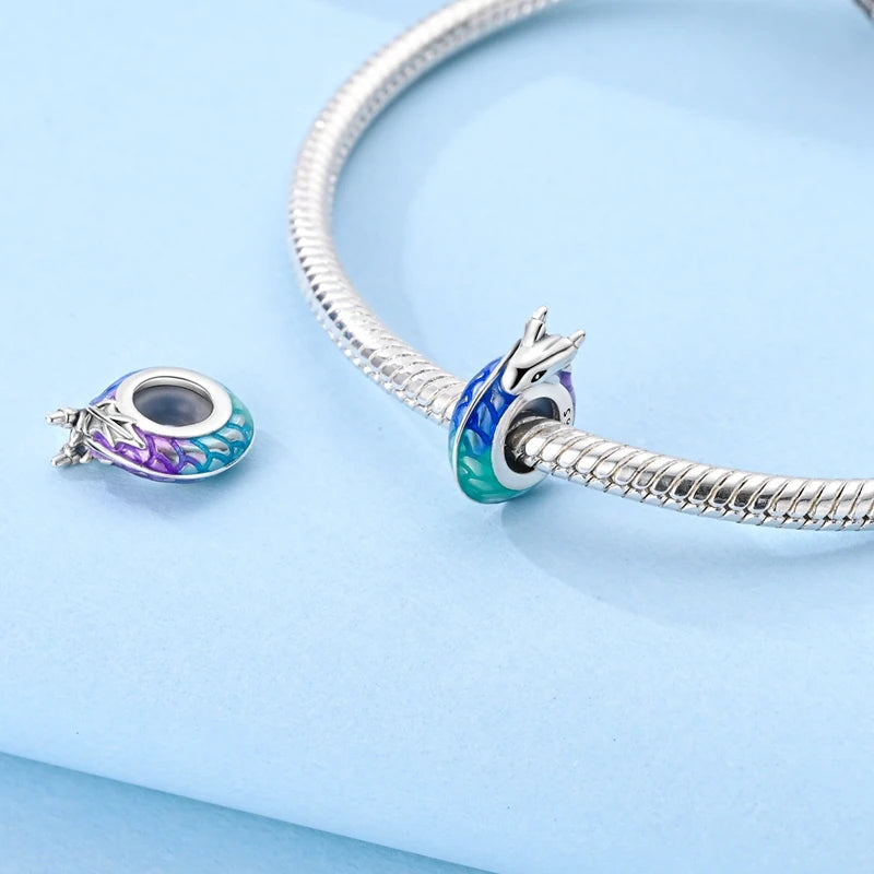 100% 925 Sterling Silver Rainbow Zircon Colorful Butterfly Dragon Shaped Silicone Stopper Charms Beads Fit DIY Bracelets Jewelry Econic Blanks