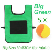 Sticky Dodge Ball Game Vest Outdoor Sports Toy Jersey Fabric  Props Throw Catch Soft Fleece Balls Safe for Kids Teens Adults Quick Pick Grocers