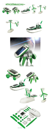 6-In-1 Solar-Power Robot Kit Assembling Ship Fan Windmill Car Toys Scientific Lab DIY Kids Educational Gadgets Econic Blanks