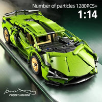 Technical Racing Sport Car 1280PCS Model Building Blocks City Mechanical Speed Vehicle Supercar Brick Puzzle Toys Kid Adult Gift Purest Peak Salt