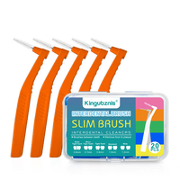 Kingubznis 20pcs  Interdental Brush For Dental Orthodontics Clean Between Teeth Cleaning Tools Soft Mini Brush With Dust Cover Econic Blanks