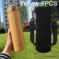 TYESO 600/750ML Thermos Bottle With Straw Stainless Steel Car Thermal Cup Sports Water Bottles Keeps Cold and Heat Thermal Mug Quick Pick Grocers