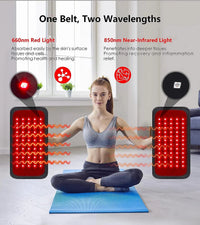 60 LEDs Red＆Infrared Light Therapy Belt 850nm 660nm Back  Burn Fat Wrap Slimming Machine Waist Heat Pad Full Body Quick Pick Grocers