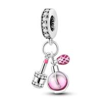 2025 Hot Sale Charms Bead 925 Sterling Silver Pink Butterfly Luminous Firefly Dangle Fit Bangle Bracelet Necklace DIY Jewelry Econic Blanks