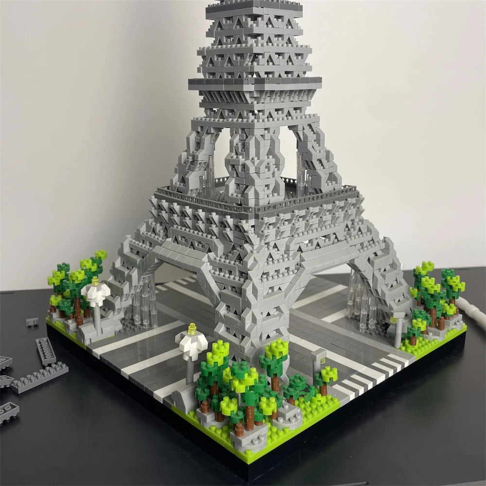 Eiffel Tower Paris Architectural Micro Mini Model Building Blocks Toy : Enhance Your Office Decor, Boost Hand Skills Gift Quick Pick Grocers