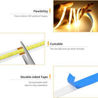LED COB USB Strip Light – Touch Dimmer Flexible Indoor Lighting Econic Blanks