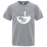 Men T-shirt High Quality Funny Cotton Blend Lunar Cleaner Printing Casual Cool Loose O-neck Male  for MenT-shirt Hip Hop Tees Quick Pick Grocers
