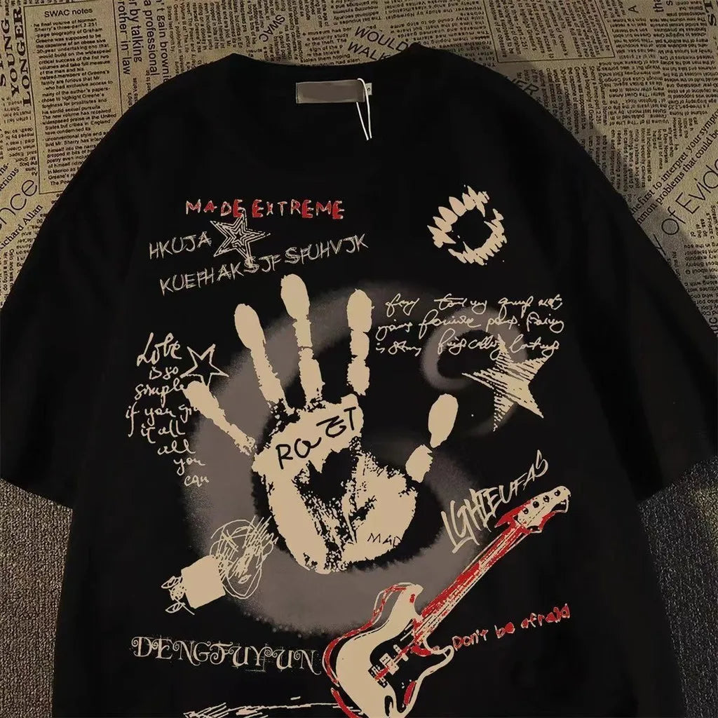 American Vintage Round Neck Short Sleeved T-shirt Men/Women Korean Inst Summer New Top Quick Pick Grocers