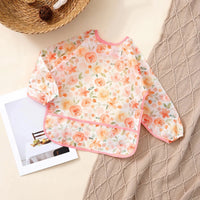 Elinfant 1PC Long Sleeve Bibs, Waterproof Feeding Bibs,Washable Burp Cloth,Coveralls Bibs,Easy To Clean,Wash-Free Eating Bibs Econic Blanks