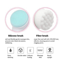 3D Double Silicone Facial Cleansing Brush Manual Massage Facial Brush Soft Bristles Exfoliator Double Sided Face Wash Brush Quick Pick Grocers