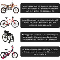 72pcs Bicycle Wheel Spoked Protector Wraps 24cm Wheel Rim Spoke Wrap Kit for Motorcycle Bike Color Rims Skin Trim Covers Pipe