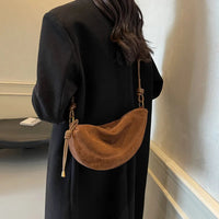 Faux Suede Super Popular Niche Suede Shoulder Bag for Women 2025 Hot Sale Single Crossbody Bags Underarm Dumpling Sweet Bags Quick Pick Grocers