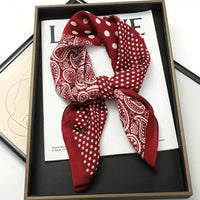 Luxury Print Satin Silk Square Scarf for Women Shawl Hijab Neckerchief Female Hair Ribbon Headband Fashion Wrap Bandana 2023 New Econic Blanks