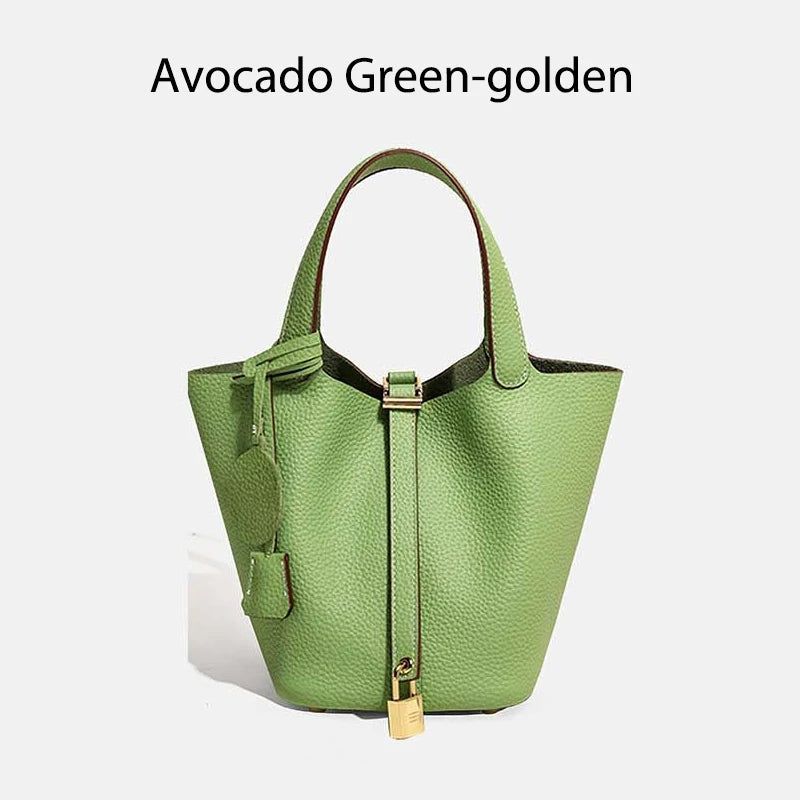 MENDY Women Bags Handbags Bucket Bag Real Leathe Fashion Tote Bag Genuine Leather Luxury Desginer Big Size Large Lady Hand Bags Quick Pick Grocers