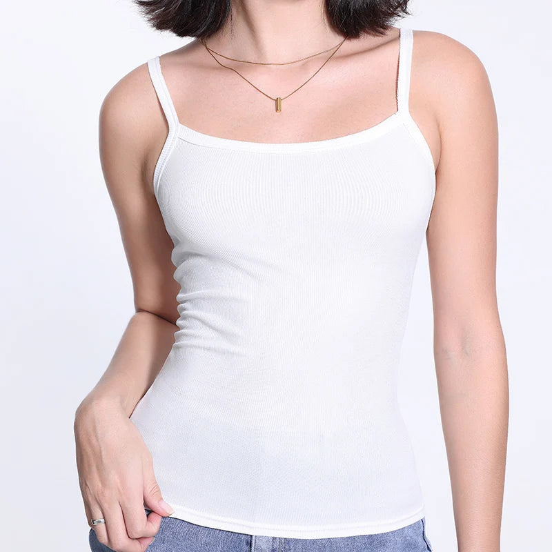 3/6 Pcs Ladies' Summer Korean Version Of Suspender Vest With Solid Color Foundation Joker Sexy Suspender Top Slim And Thin Teen Quick Pick Grocers