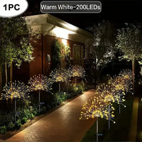 NEW 200LEDs Solar Fireworks Lights Outdoor Waterproof Solar Garden Lights 8 Lighting Modes With Remote Control Decorations Light Econic Blanks
