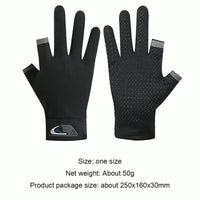 Summer Men Fishing Gloves Women Two Finger Cut Male Touchscreen Angling Anti-Slip Sun-Proof Breathable Cycling Fitness Gloves Quick Pick Grocers