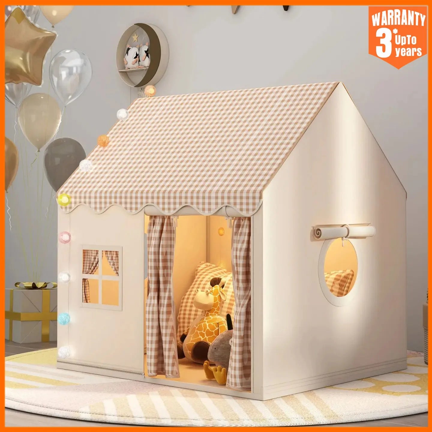 Kid Toys Tent Princess Castle Play House Cubby Children Small House Folding indoor Play tent Baby Tent Solid Frame No Light Ball Purest Peak