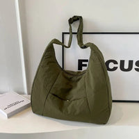 Trendy Women's Soft Cloth Shoulder Bag Solid Color Student 2026 Spring Y2k Casual Style Big Handbags Crossbody Bags for Women Quick Pick Grocers