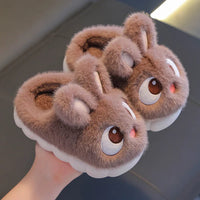 2024 New Cute Rabbit Children's Cartoon Winter Slippers Comfortable Warm House Shoes Boys Girls Indoor Home Fluffy Slippers Purest Peak