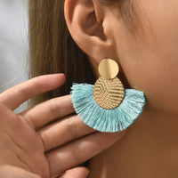 Fashion Bohemian Big Tassel Dangle White Fringe Female Earrings Drop Earrings for Women Statement Wedding Jewelry Econic Blanks