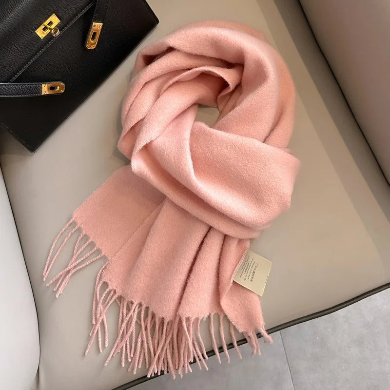 Winter Narrow Scarf 28 Color 100% Wool Scarf Hot Selling Solid Color Scarf Men's and Women's Universal Warm and Cold proof Scarf Quick Pick Grocers