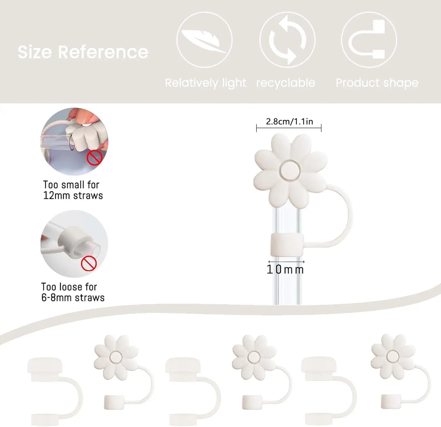 Cup Accessories for Stanley Cup Set of 9 Straw and Brush and 1 Flower Charm Chain 3 Spill Proof Stopper Flowers Straw Cover Boot Quick Pick Grocers