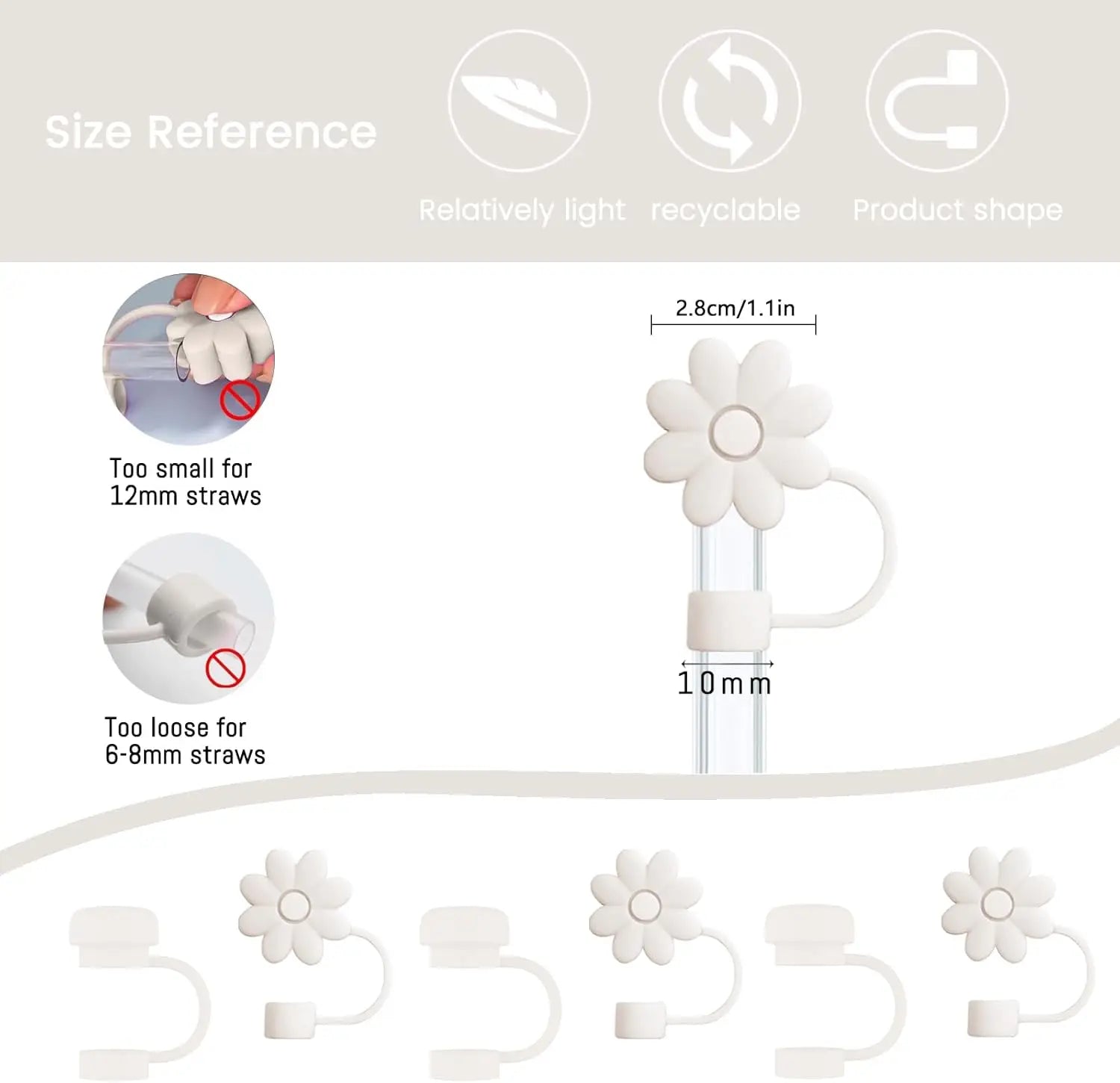 Cup Accessories for Stanley Cup Set of 9 Straw and Brush and 1 Flower Charm Chain 3 Spill Proof Stopper Flowers Straw Cover Boot Quick Pick Grocers