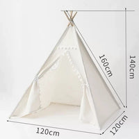 Portable Kid Tent 1.6M/1.3M Children's Play House Wigwam Teepee Tipi Toddler Ball Pit Castle Play Room for Girls Purest Peak
