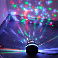 LED Starry Sky Night Lights USB Rotating Projector Lamp Magic Ball Moon Star Christmas Lights Home Room Atmosphere Decorations Econic Blanks
