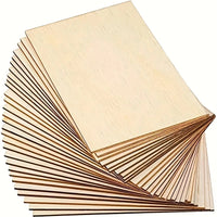 4Pcs/8pcs/15Pcs 6X4in/15X10cm Rectangle Unfinished Wood Sheets for Crafts House Aircraft Ship Boat Arts, DIY Wooden Econic Blanks