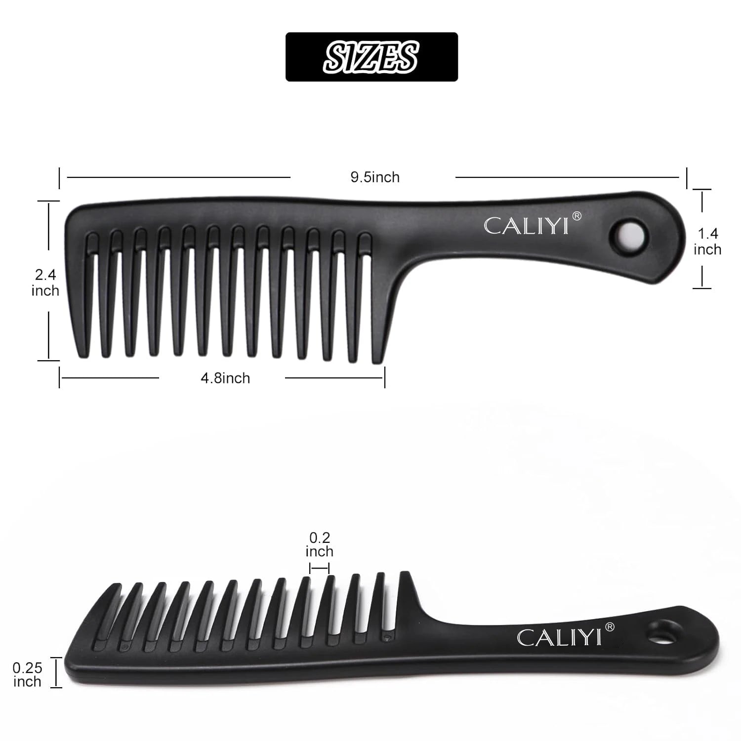 CALIYI Large Wide Tooth Comb Shower Smooth Hair comb for wet curly hair Durable Hair Brush Styling Tools Quick Pick Grocers
