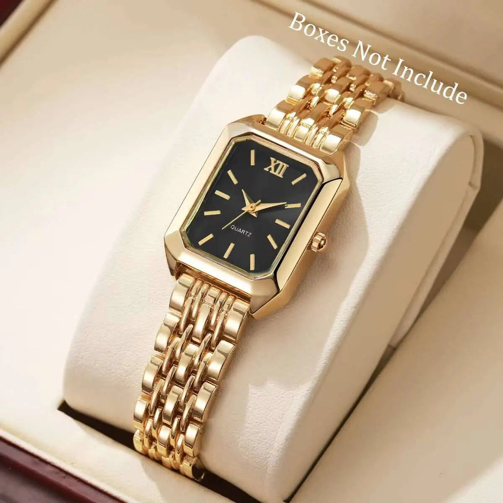 Fashion Rectangle Women Quartz Watch Luxury Analog Wristwatches Reloj Mujer Girls Clock Gift（Without Box） Quick Pick Grocers