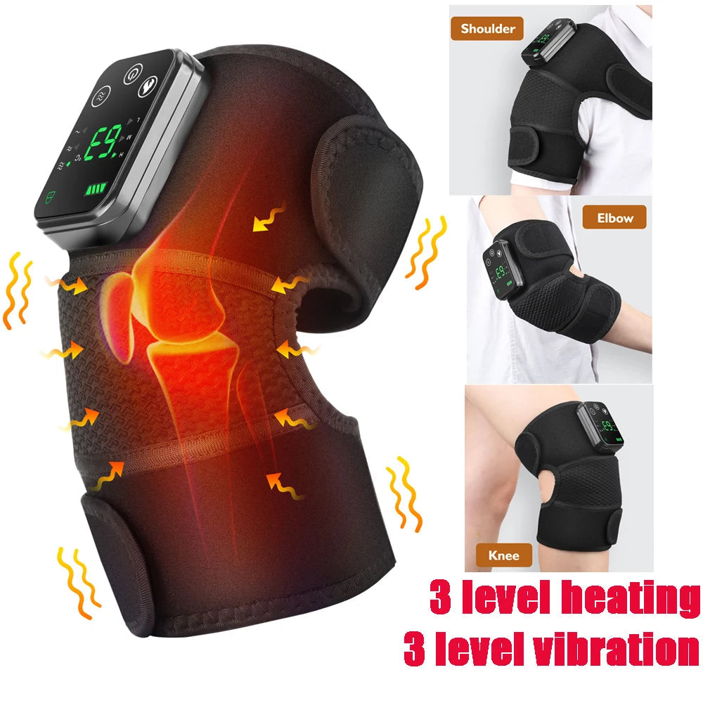 Eletric Heating Knee Massage Device Vibration Knee Pads for Shoulder Elbow Joint Warm Massage Thermal Knee Pad Blood Circulation Quick Pick Grocers