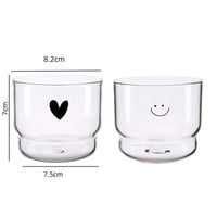 300ml Love/Happy Wall Glass Cup Milk Coffee Heart Cups Heat Resistant Healthy Drink Mug Tea Mugs Transparent Drinkware Mug Quick Pick Grocers