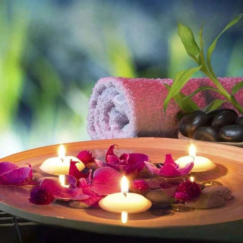 6/10/16Pcs Unscented Discs Candles Floating For Valentine's Day Party Wedding Home Bathtub Decor Romantic Confession Candlelight Purest Peak Salt