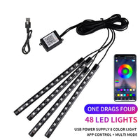 Neon LED Car Interior Ambient Foot Strip Light Kit Accessories RGB Backlight Remote App Music Control Auto Decorative Lamp Econic Blanks