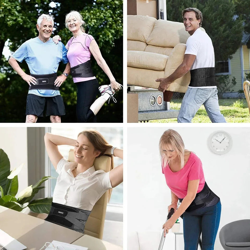 AOLIKES Lower Back Brace with 6 Stays Anti-skid Orthopedic lumbar Support Breathable Waist Support Belt for Gym Pain Relief Econic Blanks