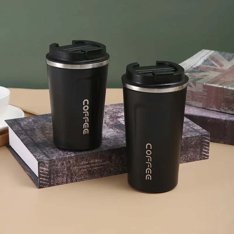 380/510ml Stainless Steel Coffee Cup Travel Thermal Mug Leak-Proof Thermos Bottle Tea Coffee Mug Office Business Style Thermos Quick Pick Grocers