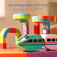Electric Magnetic Track Set STEM Building Toy with Anti-Gravity Vehicles 100+ Pieces DIY Railway Model Creative Gift for Kids Quick Pick Grocers