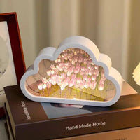 Tulip Cloud Sea of Flowers Handmade Night Light Creative Light Atmosphere Light Transparent Qixi Lovers Gift Desktop Decoration Econic Blanks